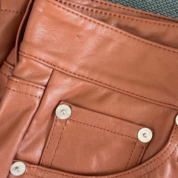 RAG AND BONE Brown Casey Faux Leather Flared Ankle Pants - Picture 10 of 10